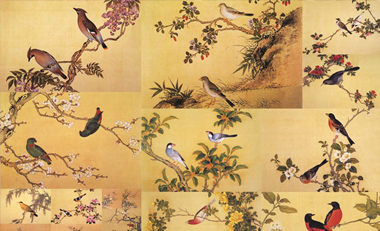 Painting style imbues birds and flowers with emotions